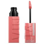 رژ لب مایع براق میبلین مدل Super Stay Vinyl Ink شماره ۱۰۰ سایه CHARMED_Maybelline Super Stay Vinyl Ink Liquid Lipstick No. 100 Shade CHARMED