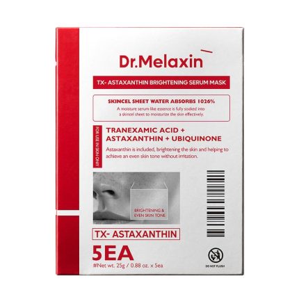 پک ماسک ورقه ای ضدلک و روشن کننده آستازانتین دکتر ملاکسین Dr.Melaxin TX Astaxanthin Whitening Serum Mask Pack