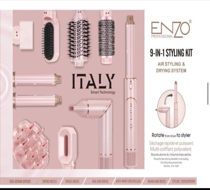 سشوار حالت‌دهنده مو 9 کاره طرح دایسون انزو مدل EN-755_ENZO EN-755 9-in-1 Dyson-Style Hair Dryer & Multi Hair Styler