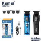 ماشین اصلاح خط زن و صفر زن کیمی مدل Kemei KM-2795 با تیغه DLC، موتور براشلس و نمایشگر LCD_Kemei KM-2795 Professional Cordless Hair Trimmer & Zero-Gap T-Liner with DLC Blade and Brushless Motor