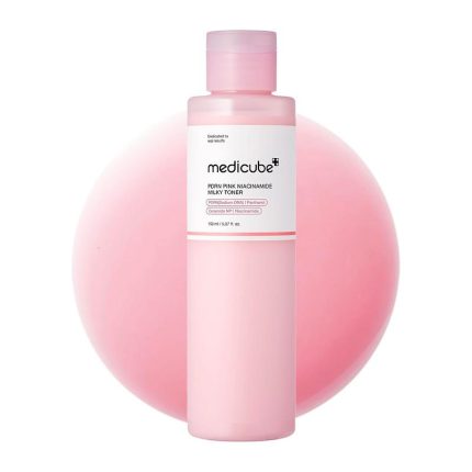 تونر شیری نیاسینامید صورتی مدیکوب ترمیم کننده و روشن کننده Medicube PDRN Pink Niacinamide Milky Toner