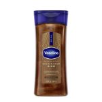 روغن ژل بدن شاین برنز وازلین مدل Glazed & Glisten Golden Hour با رایحه وانیل و کاکائوVaseline Glazed & Glisten Golden Hour Body Gel Oil Glow – Vanilla & Cocoa